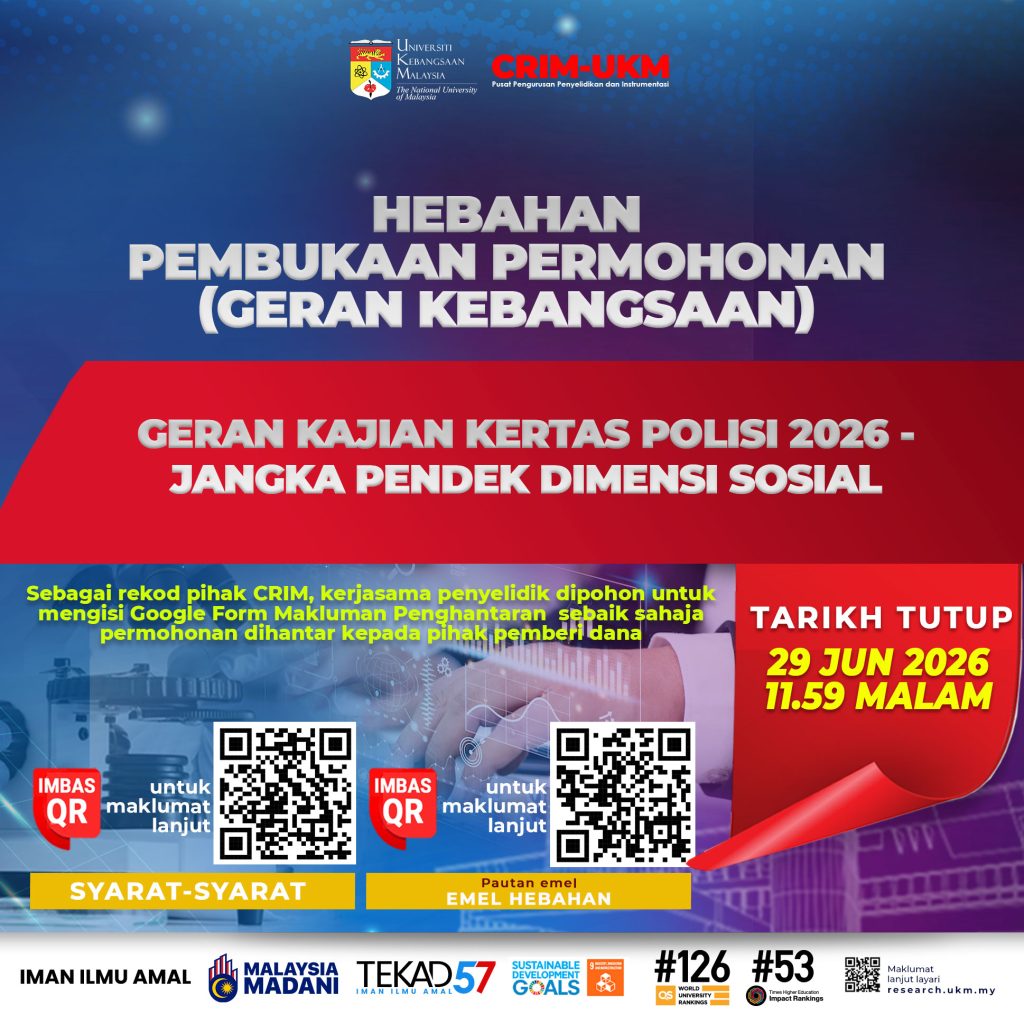 Pembukaan Geran Kajian Kertas Polisi (GKKP) 2026 – Jangka Pendek Dimensi Sosial