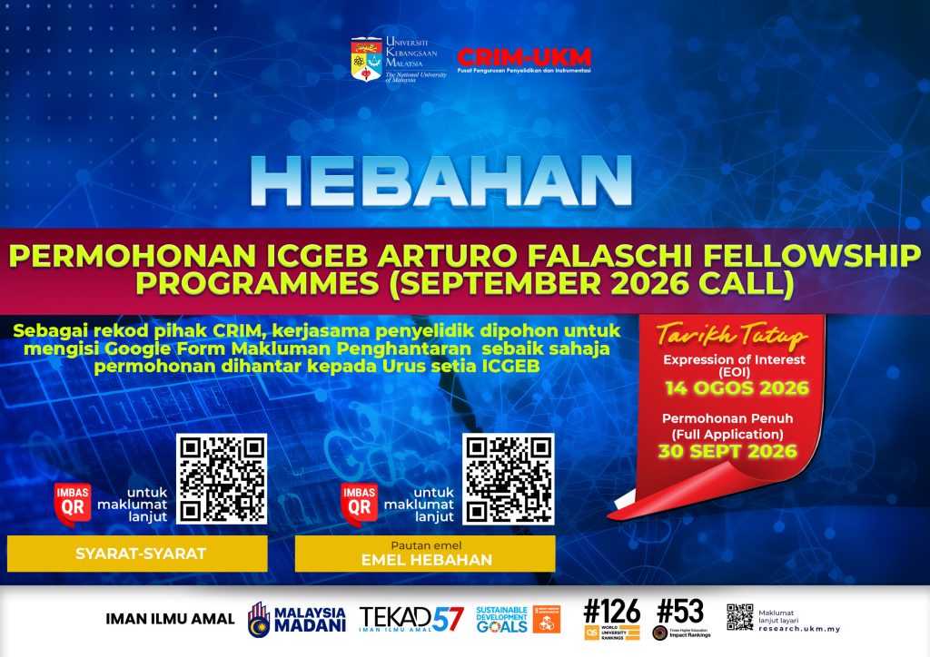 Hebahan Permohonan ICGEB Arturo Falaschi Fellowship Programmes (September 2026 Call)